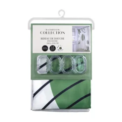 New Rideau de douche geo vert Accessoire Salle De Bain