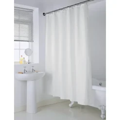 Outlet Rideau de douche polyester blanc Accessoire Salle De Bain