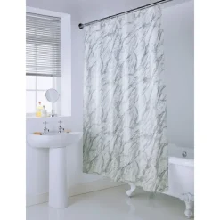 Rideau de douche reflet argent Accessoire Salle De Bain