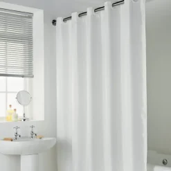 Sale Rideau de douche 180x185cm blanc Accessoire Salle De Bain