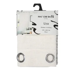 Clearance Rideau lisa effet lin blanc 140x Rideau, Voilage·Rideau