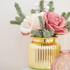 New Roses artificielles en pot Fleur, Plante Artificielle
