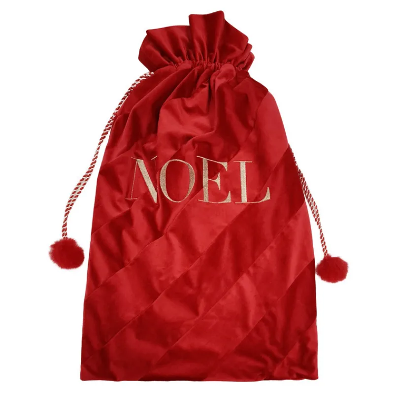 Hot Sac de noel velours rouge noel Décoration