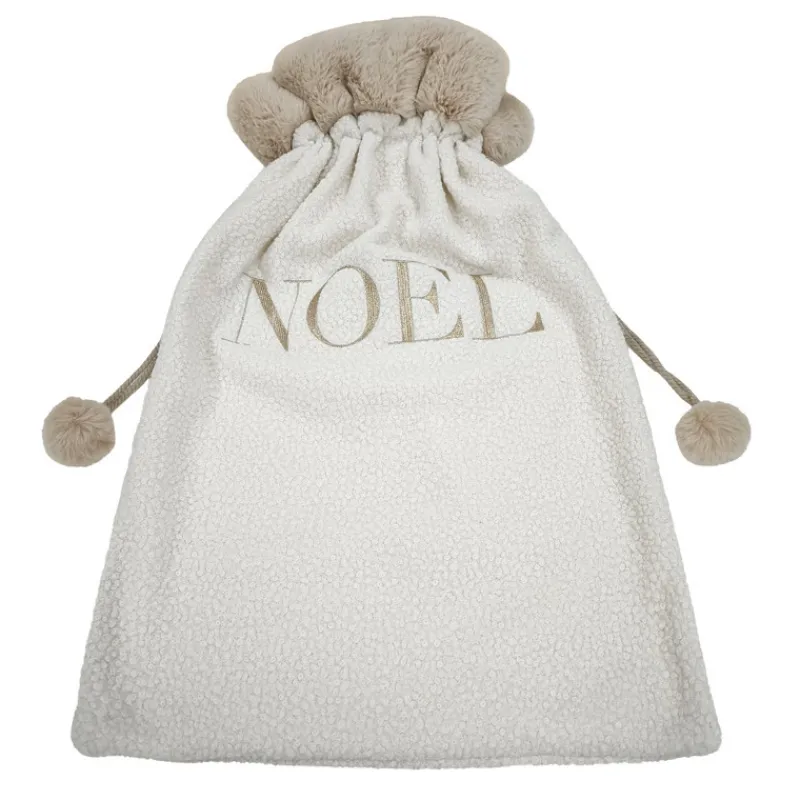 Discount Sac velours beige noel Décoration