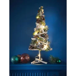 Hot Sapin bois lum 55cm Décoration