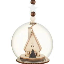 Scene de noel en bois en verre l Décoration De Sapin