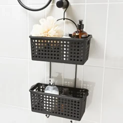 Discount Serviteur de douche 2 paniers Accessoire Salle De Bain