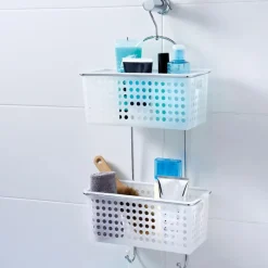 Discount Serviteur de douche 2 paniers Accessoire Salle De Bain