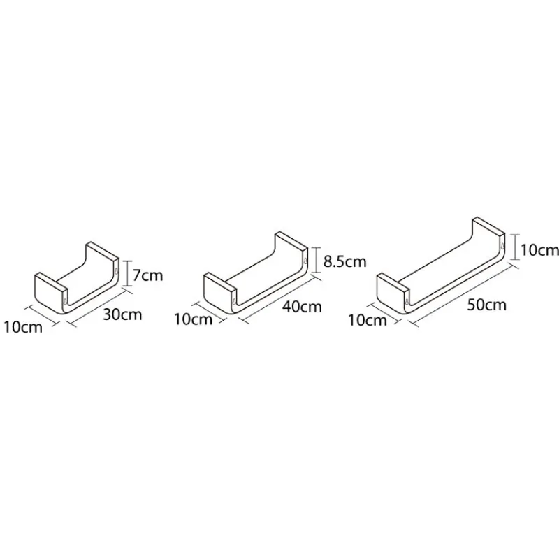 Set 3 etageres bords arrondis Etagère