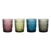 Hot Set 4 verres colores stries desi Vaisselle, Art De La Table·Verre