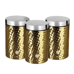 New Set de 3 bocaux marteles dore Boîte, Rangement