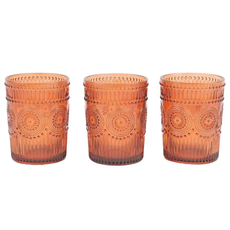 Sale Set de 3 verre a the orange fum Vaisselle, Art De La Table·Verre
