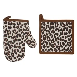 New Set de gant et manique leopard Linge De Table, Cuisine·Tablier, Gant, Manique