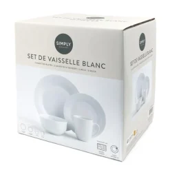 New Set de vaisselle blanc 12 pcs Vaisselle, Art De La Table·Assiette, Service
