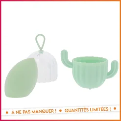 Outlet Set eponge et boite cactus Accessoire Beauté