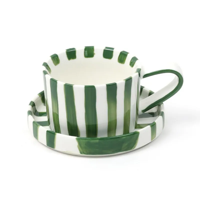 Outlet Set mug et dessous de mug rayure Vaisselle, Art De La Table·Tasse, Mug, Bol