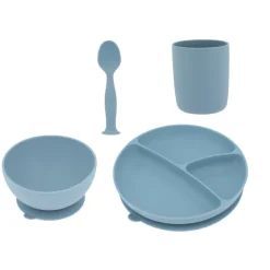 Sale Set repas silicone silicone bleu Enfant Enfant