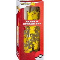 Best Set verre + 2 pailles pokemon Cadeau Licence