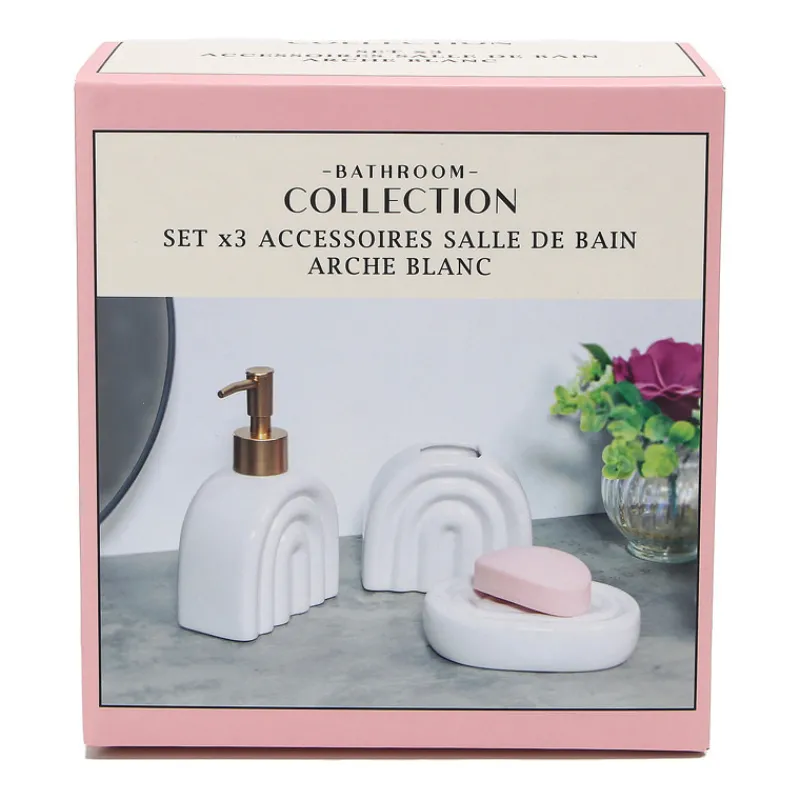 Outlet Set x3 accessoires sdb arche blc Accessoire Salle De Bain