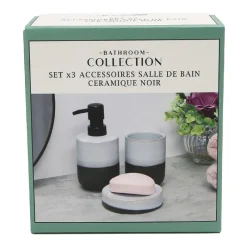 Outlet Set x3 accessoires sdb noir Accessoire Salle De Bain
