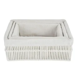 New Set x3 panieres de rangement tre Accessoire Salle De Bain