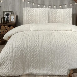 Clearance Sherpa 200x200 creme Linge De Lit·Parure De Lit, Housse De Couette