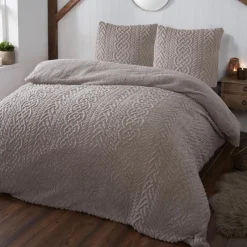 Outlet Sherpa 240x220 vison Linge De Lit·Parure De Lit, Housse De Couette