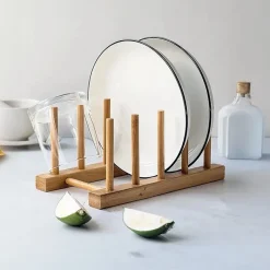 Hot Support assiette bambou 22*12*10 Ustensiles, Accessoire De Cuisine
