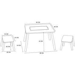 Online Table & 2 tabourets plateau Enfant Mobilier|Mobilier Enfant