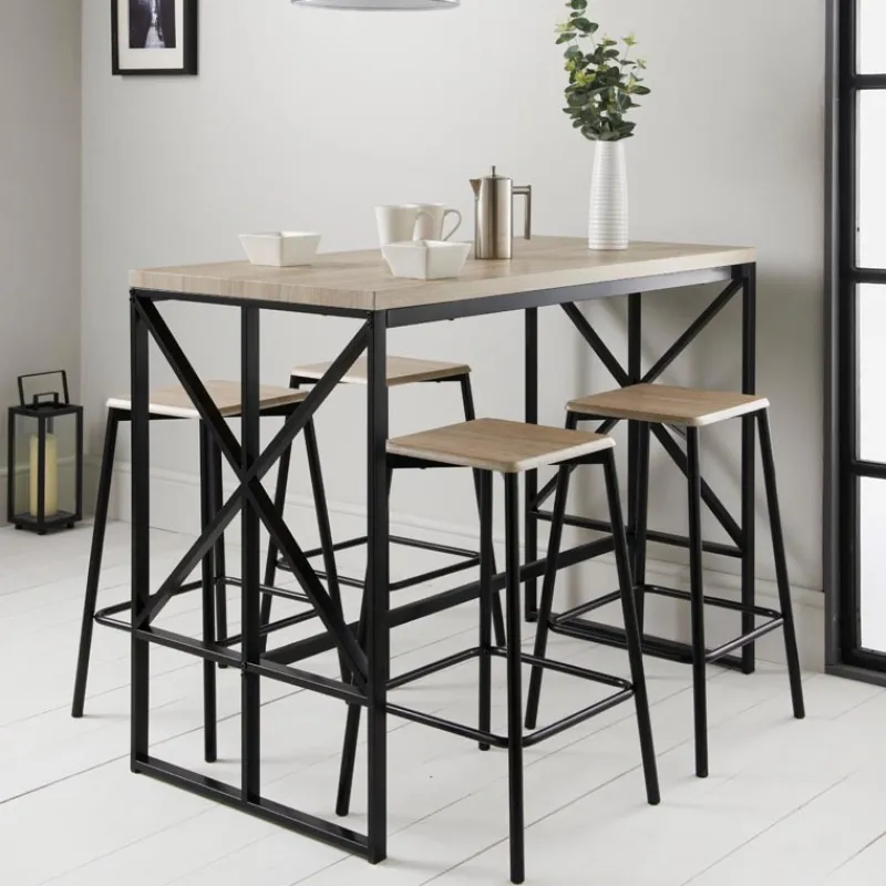 Outlet Table haute + 4 tabourets Cuisine, Salle À Manger