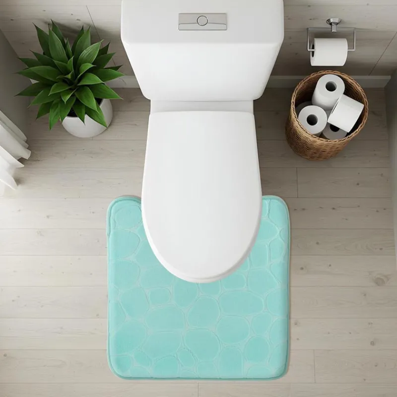 Tapis contour vert Linge De Toilette, Plage·Tapis De Bain
