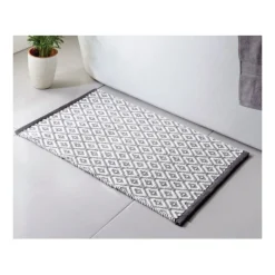 Tapis de bain diamant gris Linge De Toilette, Plage·Tapis De Bain