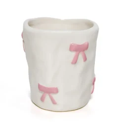 Outlet Tasse blanche motif noeud rose Vaisselle, Art De La Table·Tasse, Mug, Bol