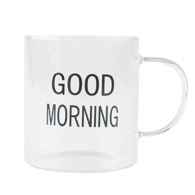 Outlet Tasse en verre avec ecriture Vaisselle, Art De La Table·Tasse, Mug, Bol