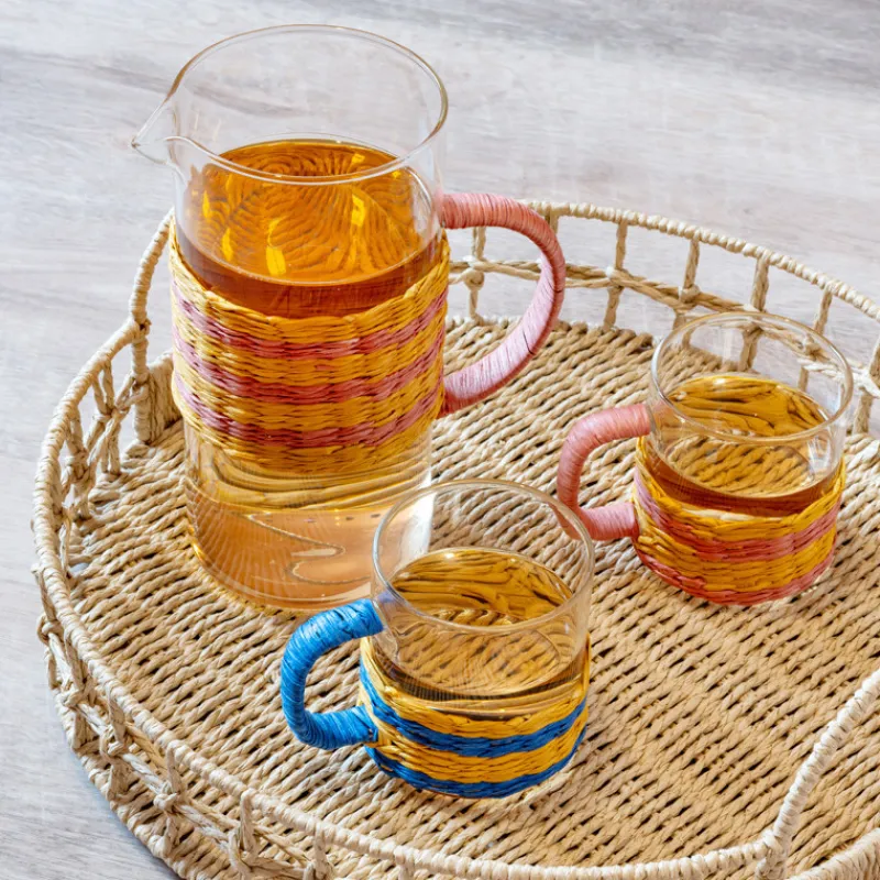 Hot Tasse en verre cerclage paille Vaisselle, Art De La Table·Tasse, Mug, Bol