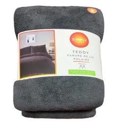 Discount Teddy 260x240 anthracite Linge De Lit·Parure De Lit, Housse De Couette