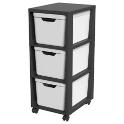 Sale Tour desserte 3 niveaux blanche Rangement
