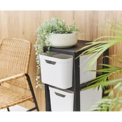 Sale Tour desserte 3 niveaux blanche Rangement