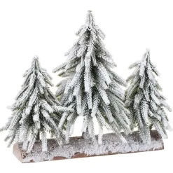 Sale Trio de sapins enneiges 27cm Décoration