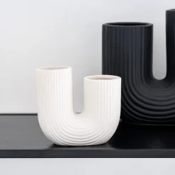 Outlet Vase forme u blanc Vase