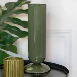 New Vase sur pied vert Vase