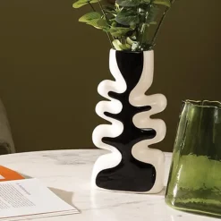 Discount Vase vague noir et blanc Vase