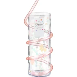 Best Verre+paille animaux rose Enfant Enfant