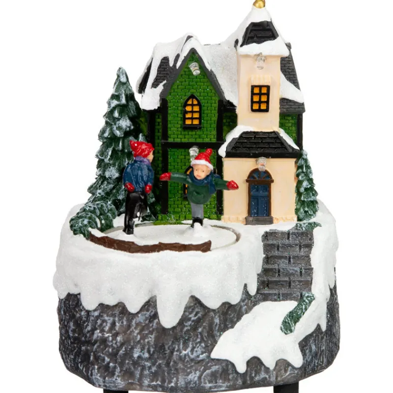 Village eglise avec train Village De Noël