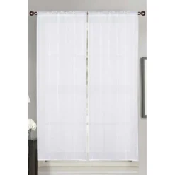 Sale Vitrage x2 oxford 60x160cm blanc Rideau, Voilage·Vitrages