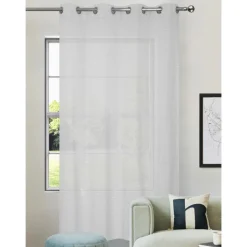 Outlet Voile oeillets raye tufte Rideau, Voilage·Voilage