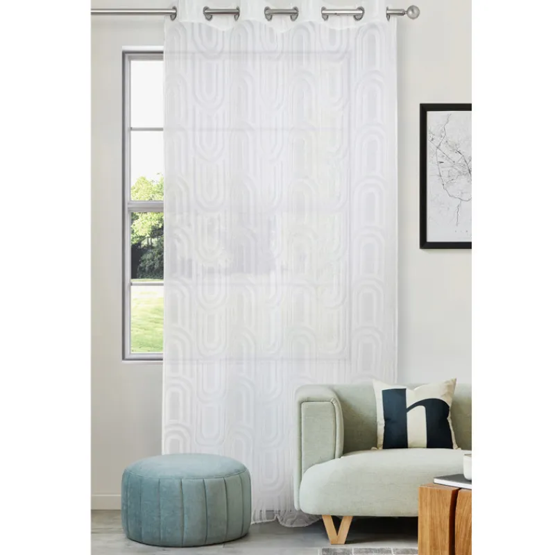 Voile tufte arche blanc 140x240c Rideau, Voilage·Voilage
